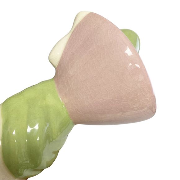 Vintage MK Signed Basket Lady Ceramic Pottery Decorative Vase - Picture 3 of 10